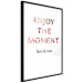 Poster Enjoy the Moment - English text with a pink motif on a white background 122943 additionalThumb 12