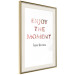 Poster Enjoy the Moment - English text with a pink motif on a white background 122943 additionalThumb 2