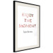 Poster Enjoy the Moment - English text with a pink motif on a white background 122943 additionalThumb 3