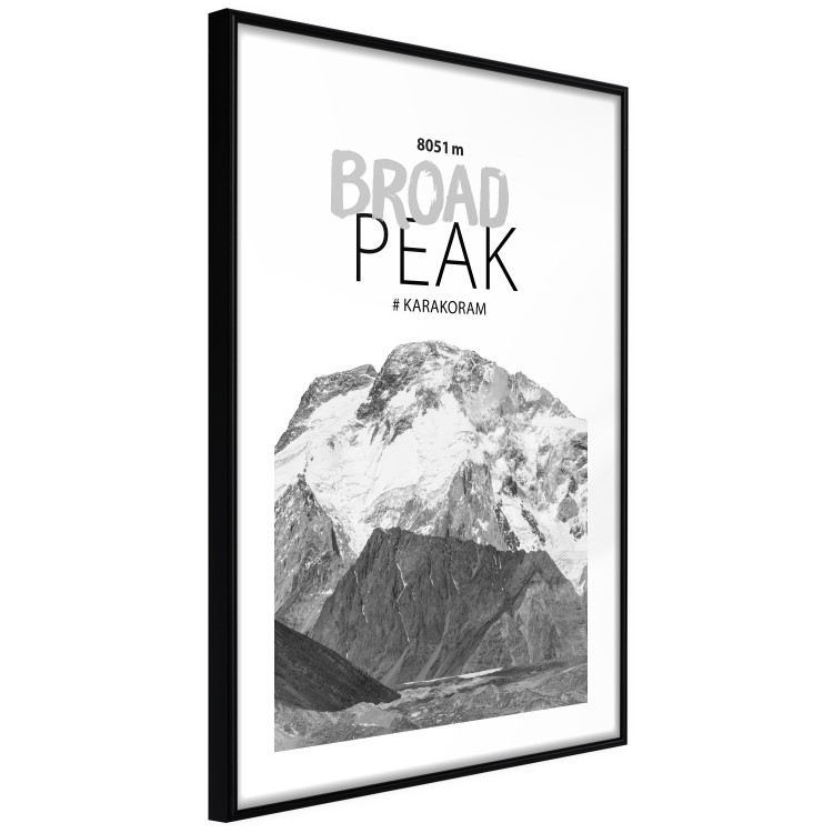 Poster Broad Peak - black and white mountain landscape with English captions 123743 additionalImage 11