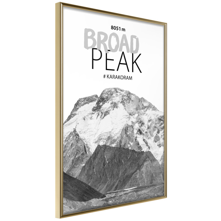 Poster Broad Peak - black and white mountain landscape with English captions 123743 additionalImage 12