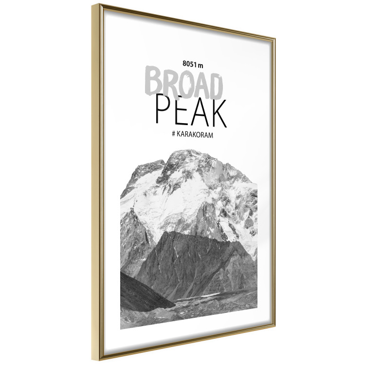 Poster Broad Peak - black and white mountain landscape with English captions 123743 additionalImage 6