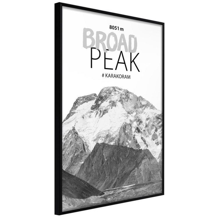 Poster Broad Peak - black and white mountain landscape with English captions 123743 additionalImage 12