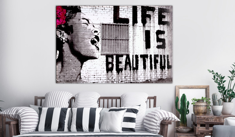 Large canvas print Banksy: Life is Beautiful [Large Format] 125543 additionalImage 5