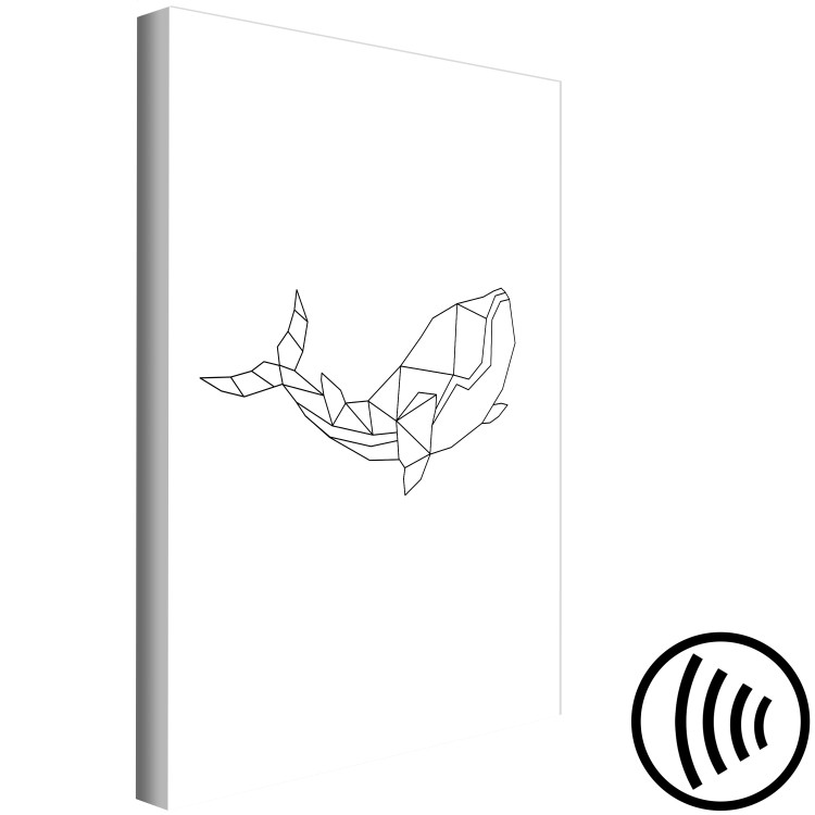 Canvas Print Black flowing whale contours - white, minimalistic abstraction 128043 additionalImage 6