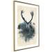 Poster Forest Spirit - abstract dark deer with large antlers on a beige background 130343 additionalThumb 9