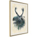 Poster Forest Spirit - abstract dark deer with large antlers on a beige background 130343 additionalThumb 3
