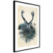 Poster Forest Spirit - abstract dark deer with large antlers on a beige background 130343 additionalThumb 8