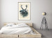 Poster Forest Spirit - abstract dark deer with large antlers on a beige background 130343 additionalThumb 15