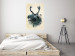 Poster Forest Spirit - abstract dark deer with large antlers on a beige background 130343 additionalThumb 4