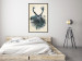 Poster Forest Spirit - abstract dark deer with large antlers on a beige background 130343 additionalThumb 6