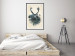 Poster Forest Spirit - abstract dark deer with large antlers on a beige background 130343 additionalThumb 24