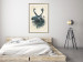 Poster Forest Spirit - abstract dark deer with large antlers on a beige background 130343 additionalThumb 22