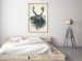 Poster Forest Spirit - abstract dark deer with large antlers on a beige background 130343 additionalThumb 7