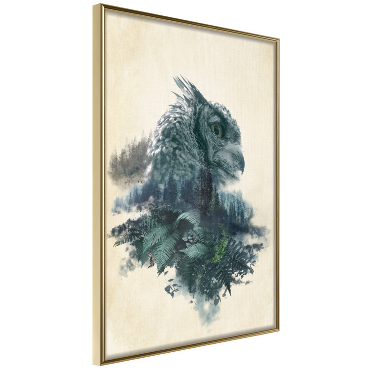 Wall Poster Wisdom of Nature - whimsical bird in a floral motif on a beige background 130443 additionalImage 12