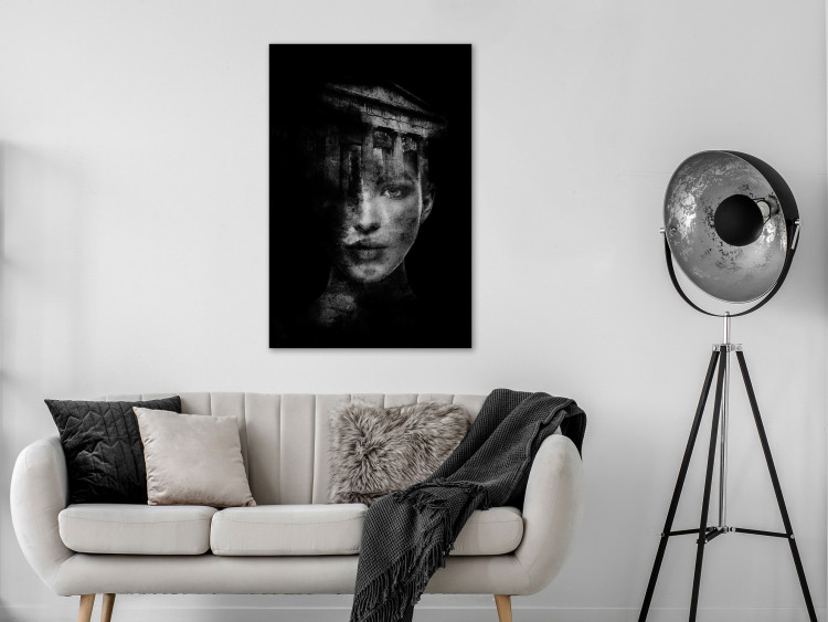 Canvas Print Feminine Architecture (1-piece) Vertical - gray portrait of a woman 131743 additionalImage 3