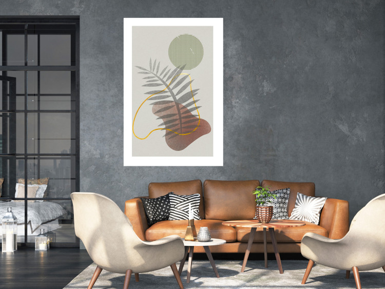 Wall Poster Palm Shadow - plant among various figures in an abstract motif 131843 additionalImage 6