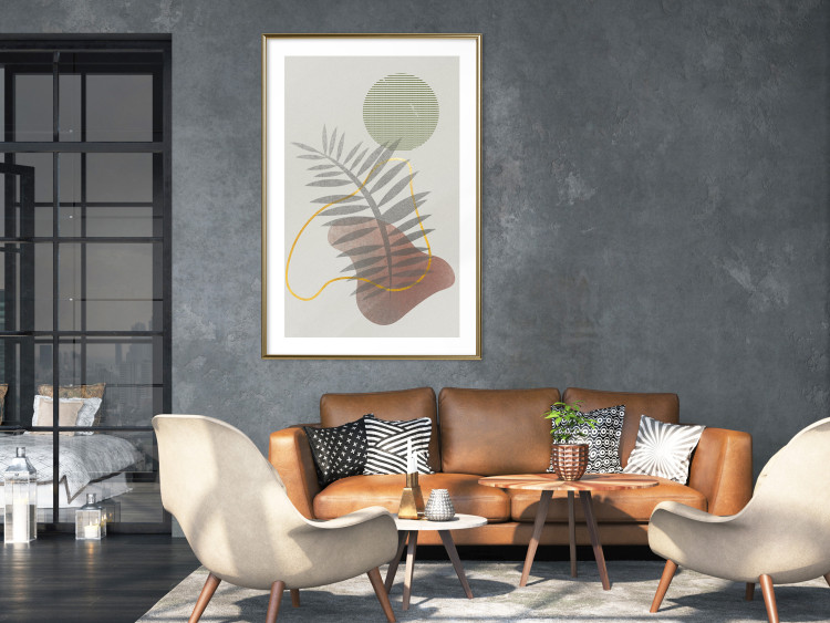 Wall Poster Palm Shadow - plant among various figures in an abstract motif 131843 additionalImage 13