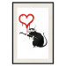 Poster Love Rat - rat painting a red heart on a white plain wall 132443 additionalThumb 26