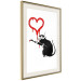 Poster Love Rat - rat painting a red heart on a white plain wall 132443 additionalThumb 2