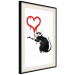 Poster Love Rat - rat painting a red heart on a white plain wall 132443 additionalThumb 3