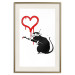 Poster Love Rat - rat painting a red heart on a white plain wall 132443 additionalThumb 27