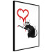 Poster Love Rat - rat painting a red heart on a white plain wall 132443 additionalThumb 10
