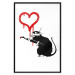 Poster Love Rat - rat painting a red heart on a white plain wall 132443 additionalThumb 17