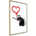 Poster Love Rat - rat painting a red heart on a white plain wall 132443 additionalThumb 12