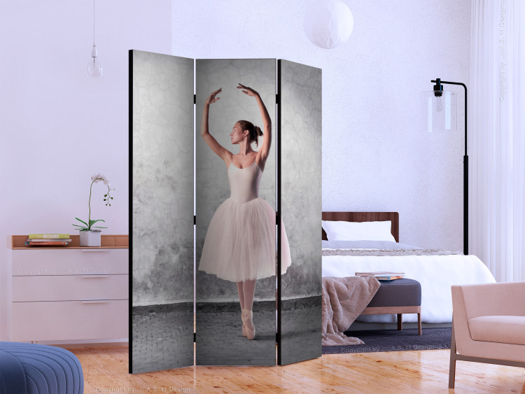 Room Divider Ballerina like Degas Painting (3-piece) - woman against a concrete background 132543 additionalImage 2