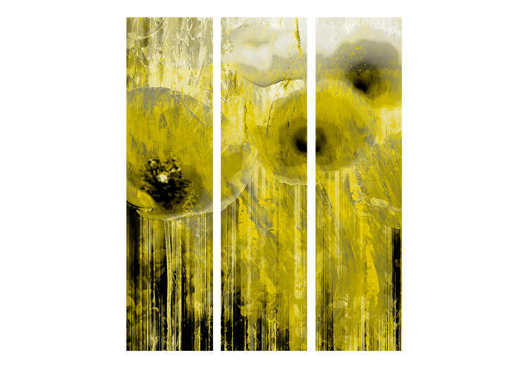 Room Divider Screen Yellow madness (3-piece) - vanilla composition in wildflowers 132643 additionalImage 3