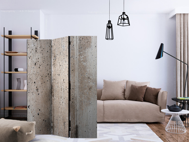 Room Divider Screen Old Concrete (3-piece) - industrial composition with concrete background 132943 additionalImage 4