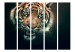 Room Divider Screen Bengal Tiger II (5-piece) - wild animal on a black background 133343 additionalThumb 3