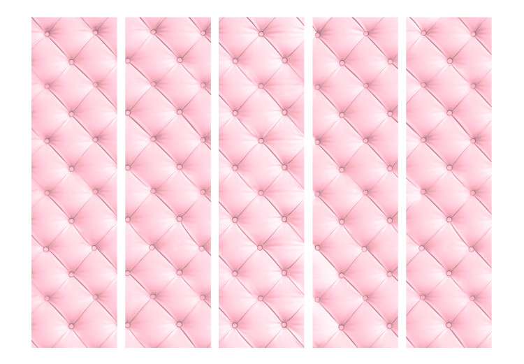 Folding Screen Sweet Foam II - quilted leather texture in light pink 133743 additionalImage 3