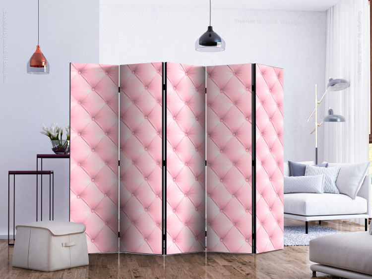 Folding Screen Sweet Foam II - quilted leather texture in light pink 133743 additionalImage 2