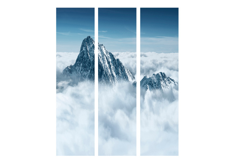 Room Divider Mountain Peak in Clouds (3-piece) - winter landscape of snowy rocks 134143 additionalImage 3