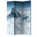 Room Divider Mountain Peak in Clouds (3-piece) - winter landscape of snowy rocks 134143