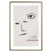 Wall Poster Sketched Smile - abstract black face and eye on a gray background 134343 additionalThumb 14