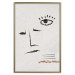 Wall Poster Sketched Smile - abstract black face and eye on a gray background 134343 additionalThumb 21