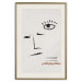 Wall Poster Sketched Smile - abstract black face and eye on a gray background 134343 additionalThumb 20