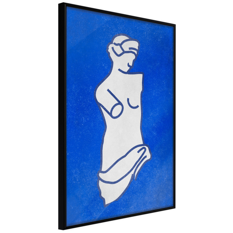 Wall Poster Blue Goddess - sketchy sculpture of a female silhouette on a blue background 134443 additionalImage 11