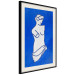 Wall Poster Blue Goddess - sketchy sculpture of a female silhouette on a blue background 134443 additionalThumb 2