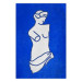 Wall Poster Blue Goddess - sketchy sculpture of a female silhouette on a blue background 134443