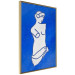 Wall Poster Blue Goddess - sketchy sculpture of a female silhouette on a blue background 134443 additionalThumb 14