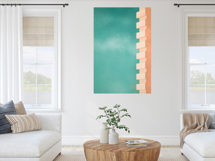 Wall Poster Northern Balconies - architecture of a pastel-colored wall against a bright sky 134743 additionalImage 2