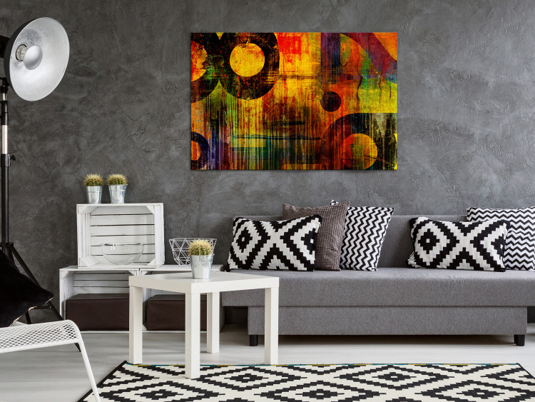 Canvas Art Print Painted Poetry (1-piece) Wide - abstract colorful patterns 135343 additionalImage 3