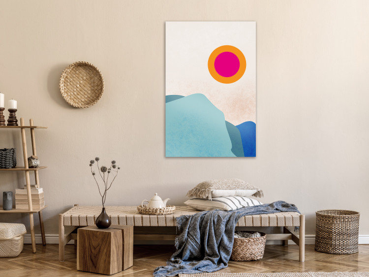 Canvas Ice fjord - abstract Scandinavian landscape with the sun 135643 additionalImage 3