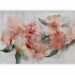 Photo Wallpaper Flowering garden painted in watercolour - floral motif of pink peonies 135743 additionalThumb 1