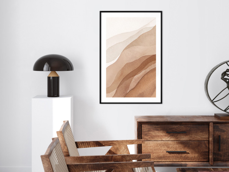 Wall Poster Descending Mist - unique abstraction in warm-toned waves 136043 additionalImage 17