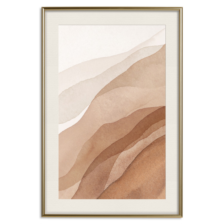 Wall Poster Descending Mist - unique abstraction in warm-toned waves 136043 additionalImage 13